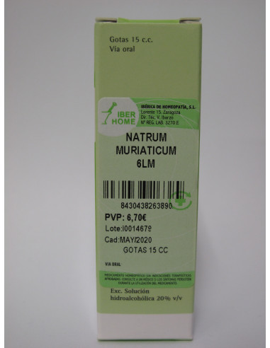 NATRUM MURIATICUM 6LM - GOTAS 15CC.