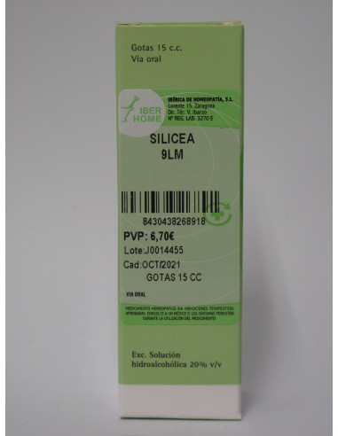 SILICEA 9LM - GOTAS 15CC.