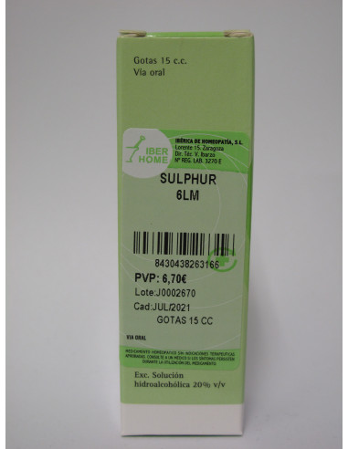 SULFUR 6LM - GOTAS 15CC.