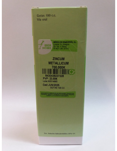 ZINCUM METALLICUM 700000K - GOTAS 100CC.