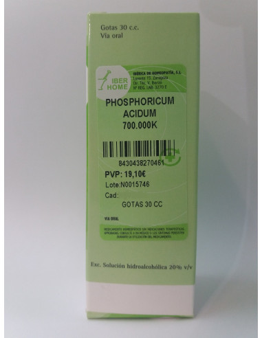 PHOSPHORICUM ACIDUM 700000K - GOTAS 30CC.