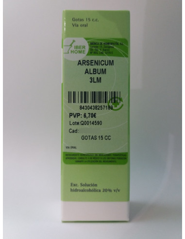 ARSENICUM ALBUM 3LM - GOTAS 15CC.