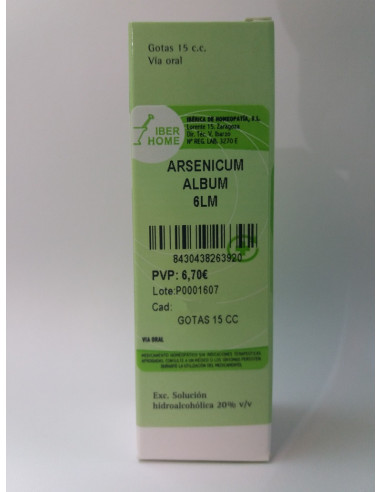 ARSENICUM ALBUM 6LM - GOTAS 15CC.