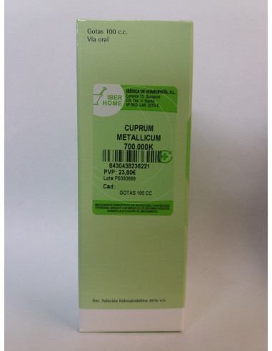 CUPRUM METALLICUM 700000K - GOTAS 100CC.