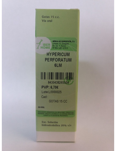 HYPERICUM PERFORATUM 6LM - GOTAS 15CC.