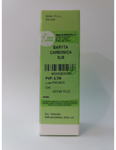 BARYTA CARBONICA 3LM - GOTAS 15CC.