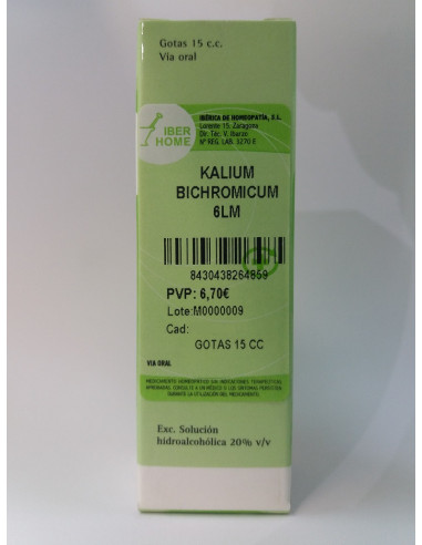 KALIUM BICHROMICUM 6LM - GOTAS 15CC.