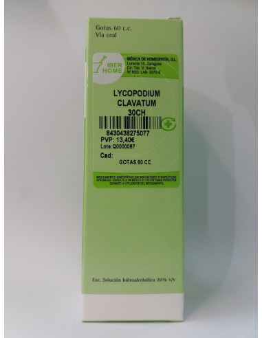 LYCOPODIUM CLAVATUM 30CH - GOTAS 60CC.