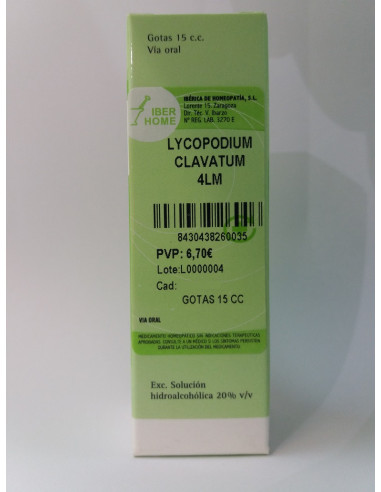 LYCOPODIUM CLAVATUM 4LM - GOTAS 15CC.