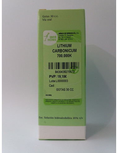 LITHIUM CARBONICUM 700000K - GOTAS 30CC.