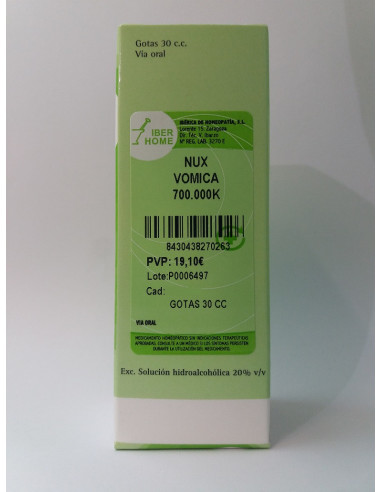 NUX VOMICA 700000K - GOTAS 30CC.