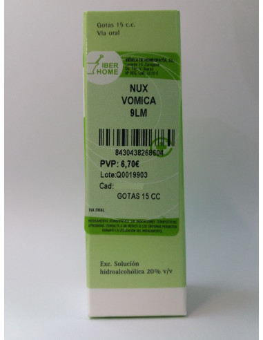 NUX VOMICA 9LM - GOTAS 15CC.