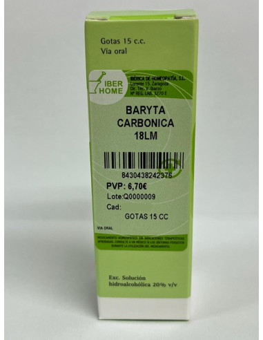 BARYTA CARBONICA 18LM - GOTAS 15CC.