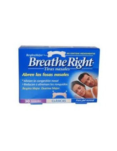 Breathe Right 30 tiras nasales clásicas grandes