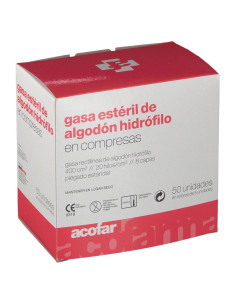 Gasa estéril algodón 50 uds. Acofar
