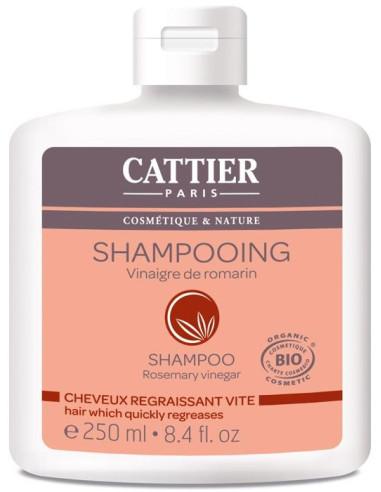 Champú cabello graso con vinagre de romero 250ml. Cattier